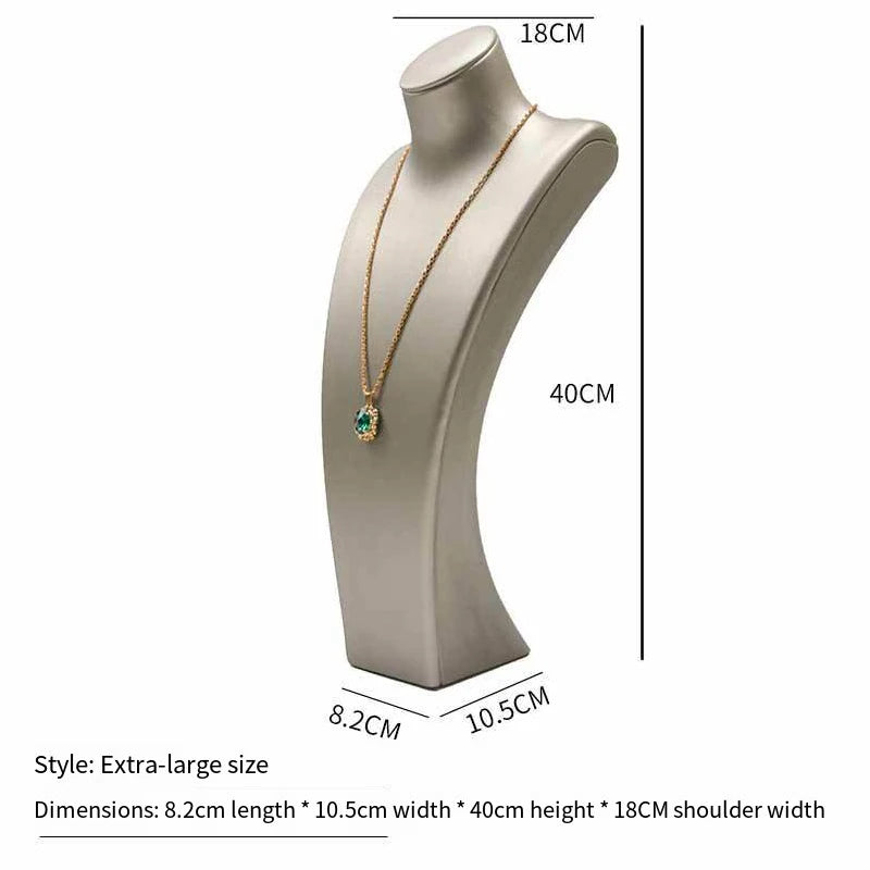 PU Leather Jewelry Display Stand,Luxury Portrait Neck Bust Model for Necklace Pendant Rack, Photo Props & Shop Display Organizer