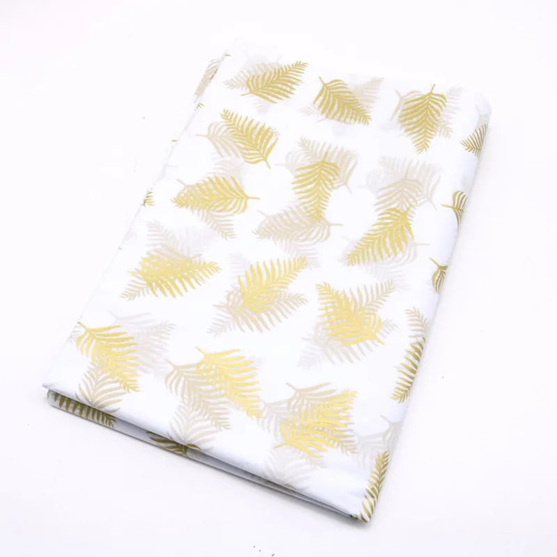 10pcs Gold Tissue Paper DIY Gift Wrapping Paper Handmade Craft Leopard Star Pattern Floral Packaging Material Arts Supplies