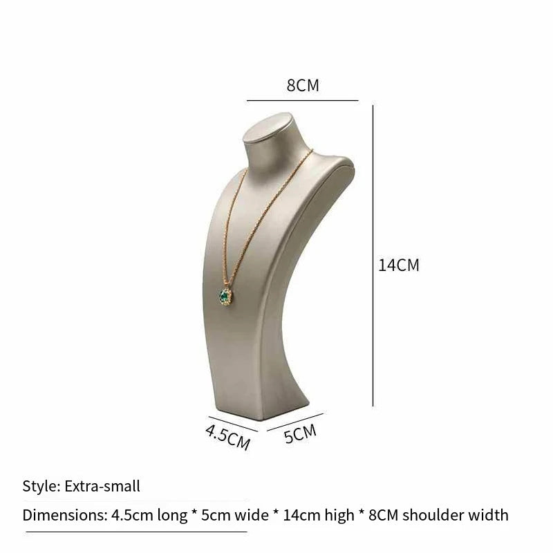 PU Leather Jewelry Display Stand,Luxury Portrait Neck Bust Model for Necklace Pendant Rack, Photo Props & Shop Display Organizer