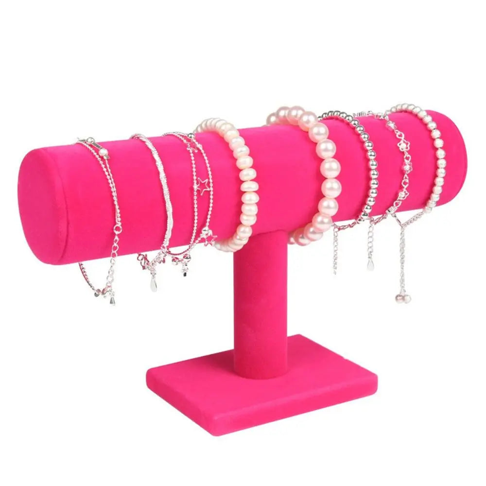 6 Colors Upright Velvet Bracelet Chain Watch Upright Display Rack Jewelry Organizer Hard Jewelry Display Stand Holder