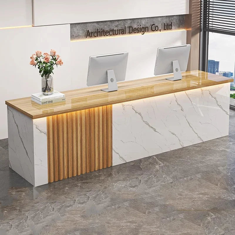Modern White Reception Desks Nordic Design Bar Beauty Salon Reception Desks Checkout Mostrador Negocio Commercial Furniture