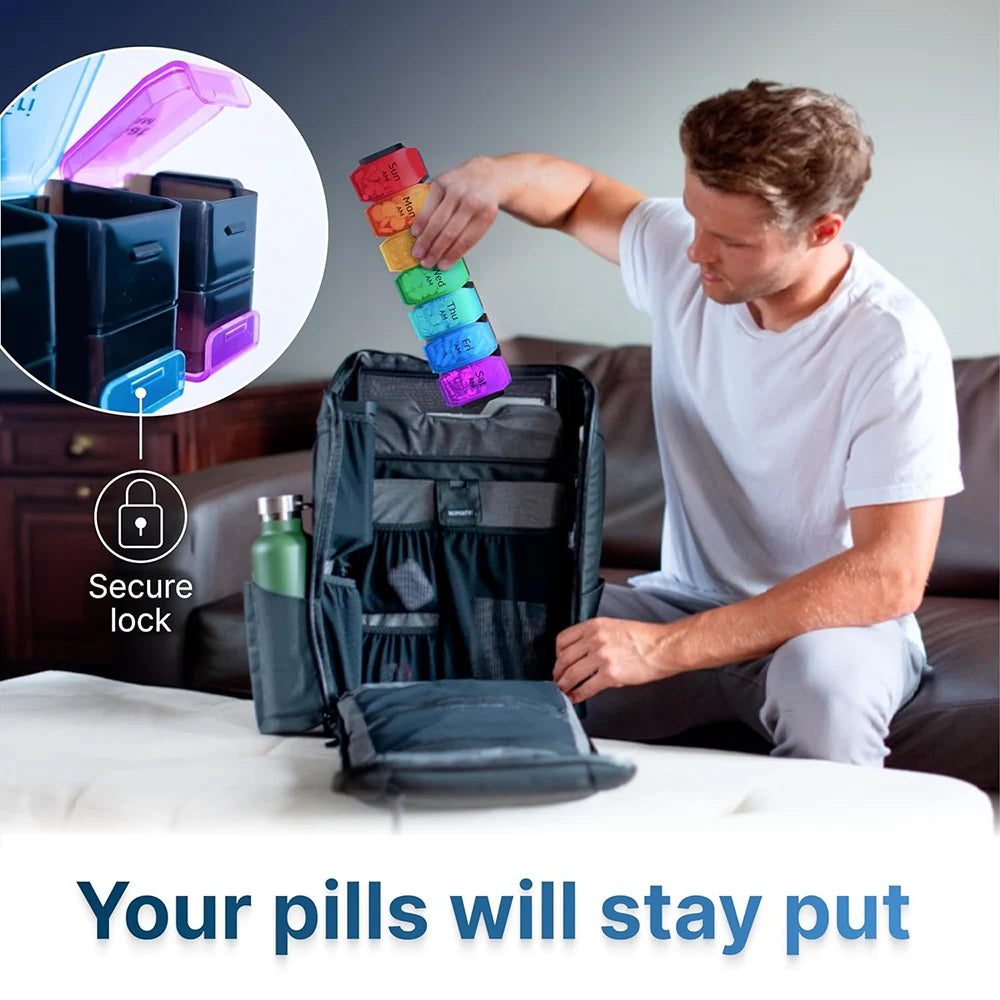 Extra Large Weekly Pill Organizer 2 Times a Day Am Pm 7 Day Oversized Daily Vitamin Organizer Pill Container Medicine Holder