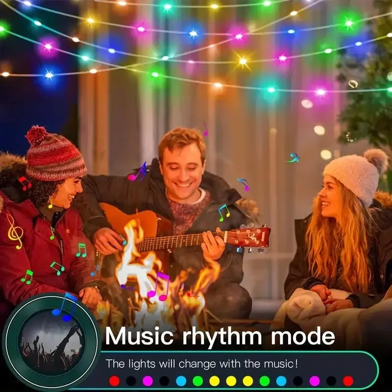 LED String Light Bluetooth Fairy Light USB 5V 20m 10m 5m Dreamcolor Music Sync Party Garland Decor