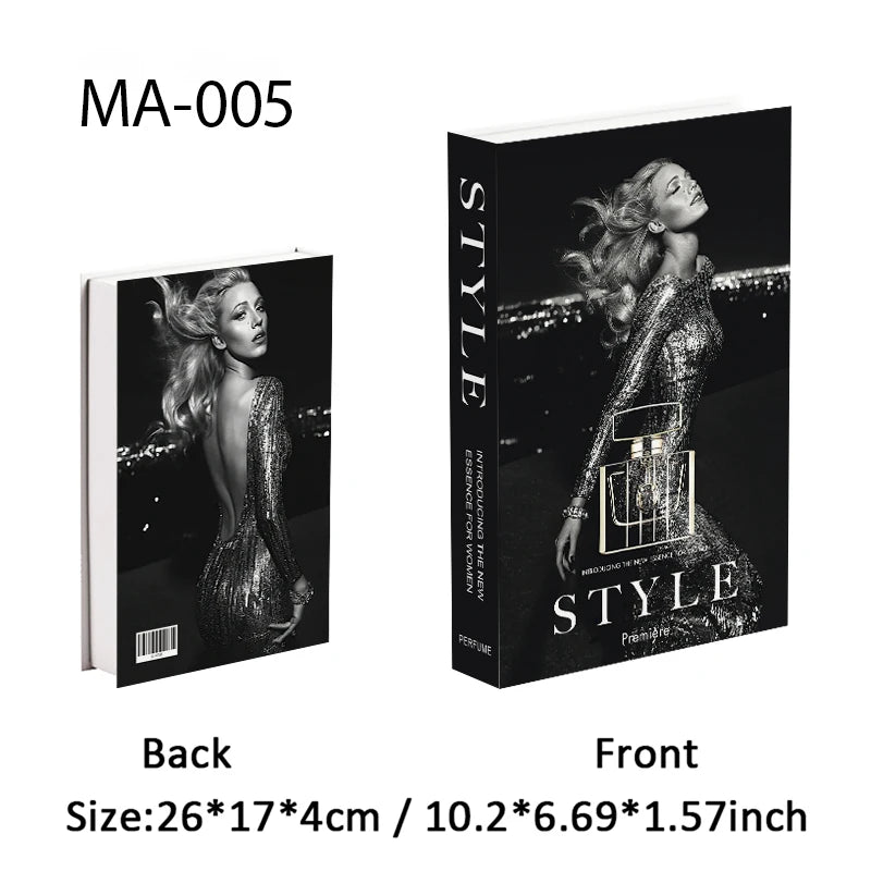 Fashion Luxury Fake Books Decoration Perfume Girl Magazine Simulation Book Shooting Coffee Table Villa Hotel Decor Props