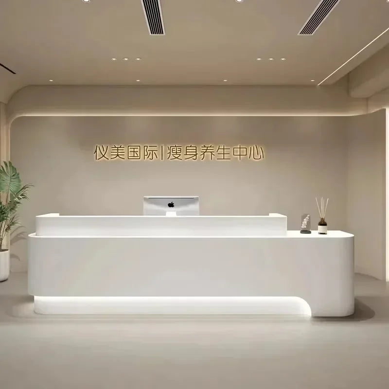 Checkout Beauty Salon Reception Desks Counter Podium Front Desk Spa Luxury Escritorios De Oficina Modernos Shop Furniture