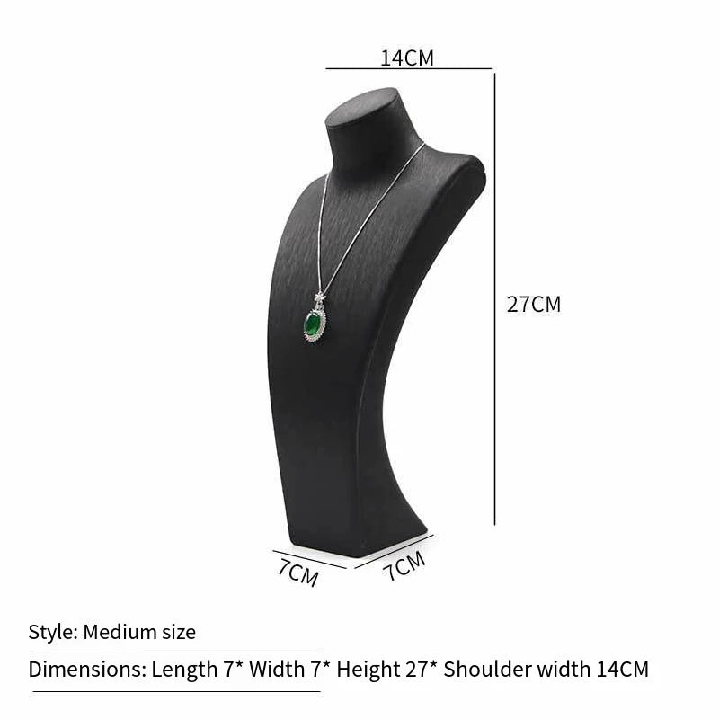 PU Leather Jewelry Display Stand,Luxury Portrait Neck Bust Model for Necklace Pendant Rack, Photo Props & Shop Display Organizer