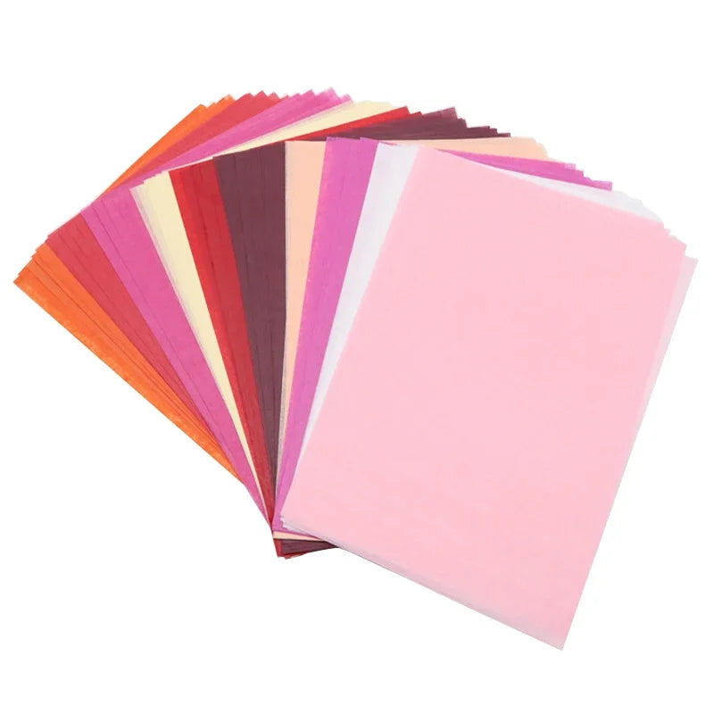 100sheets A5 Wrapping Paper Retro Multicolor Tissue Paper Bookmark Gift Wrapping Papers Floral Gift Packaging Material 14*21CM