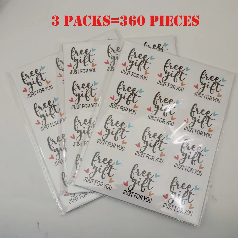 120pcs Just for You Free Labels Stickers Gift Thank You Small Business Stickers Irregular Shape Handmade Label for Packaging