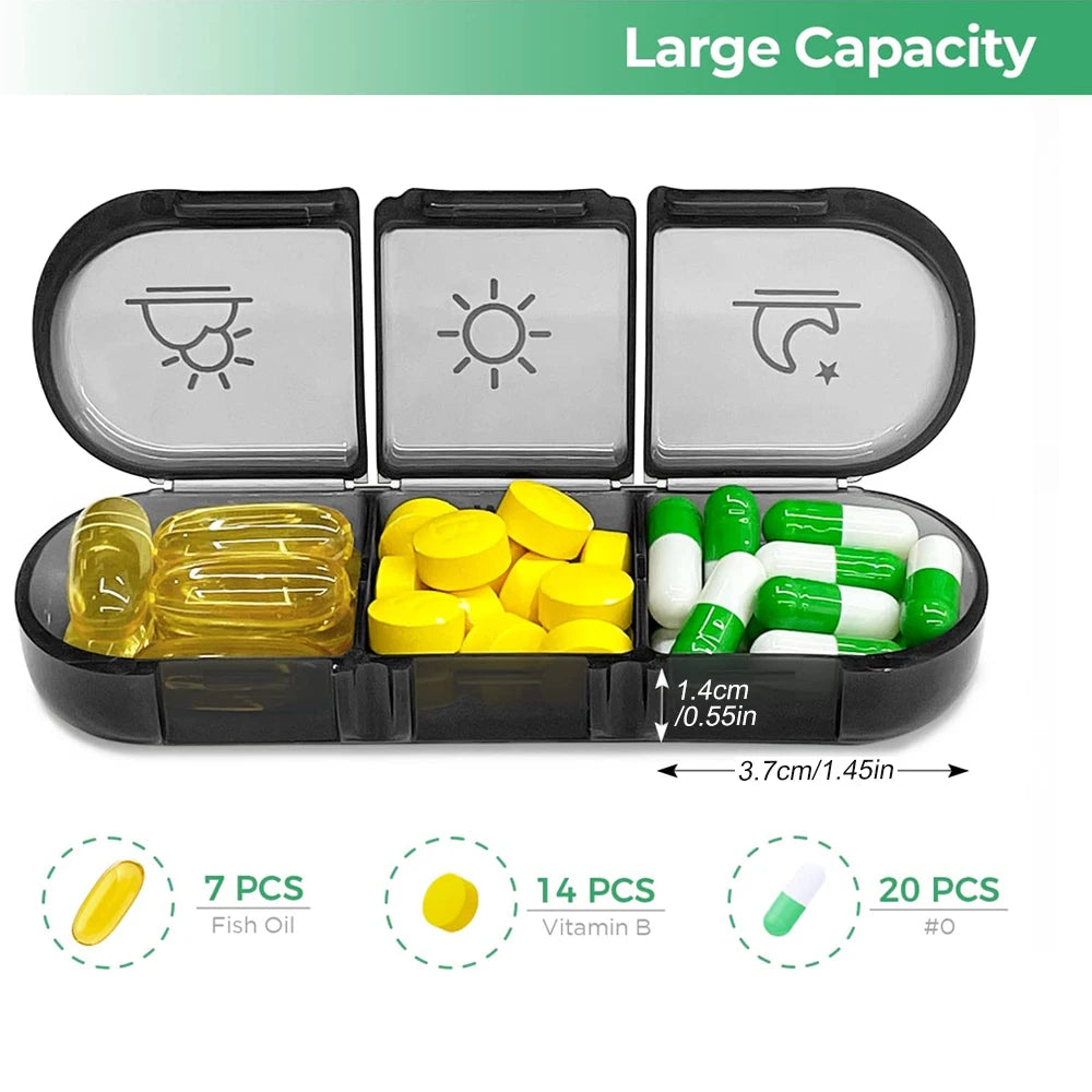 1pcs Pill Box 7 days Organizer 21 grids 3 Times One Day Portable Travel with Large Compartments for Vitamins Medicine Fish Oils