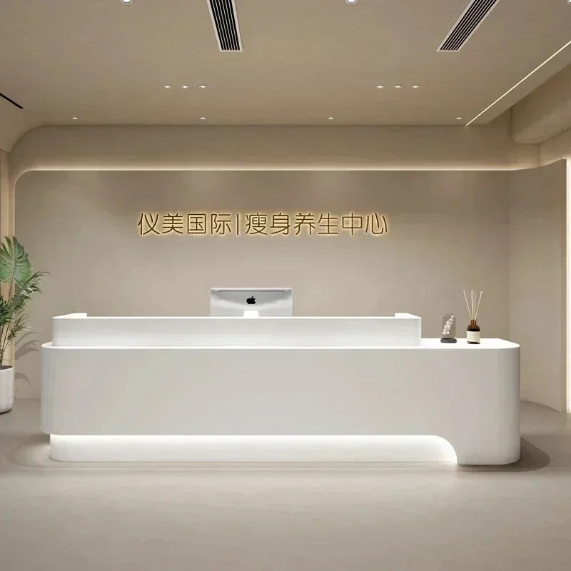 Checkout Beauty Salon Reception Desks Counter Podium Front Desk Spa Luxury Escritorios De Oficina Modernos Shop Furniture