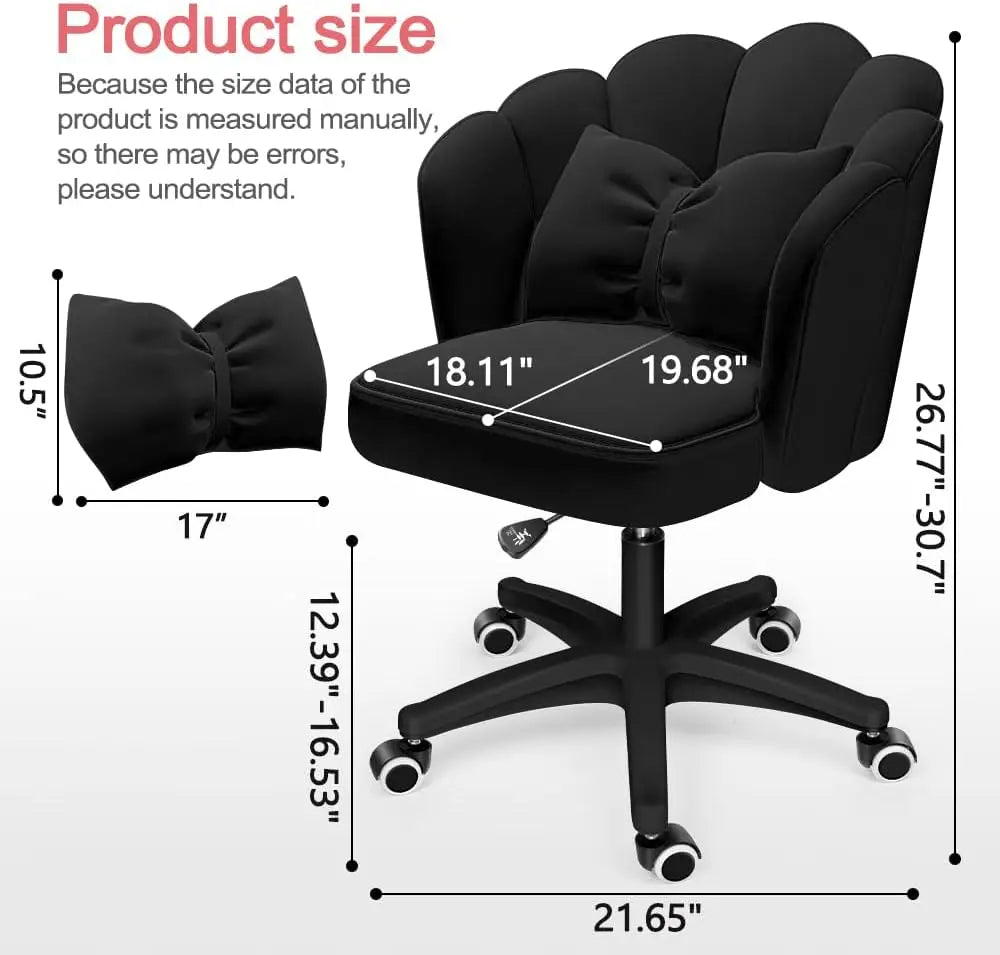 Velvet Home Office Butterfly Chairs with Bow Cushion