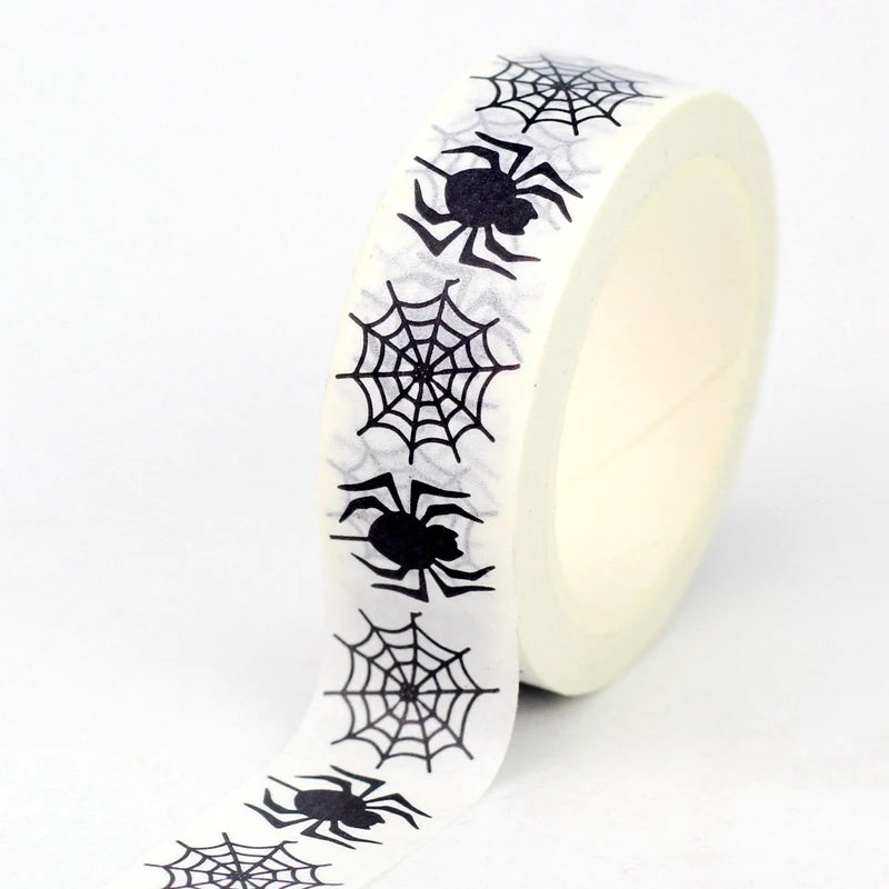 NEW 1PC 10M Deco Halloween Ghosts Skull Spider Web BW Washi Tape Set for Scrapbooking Journaling Masking Tape Cute Stationery