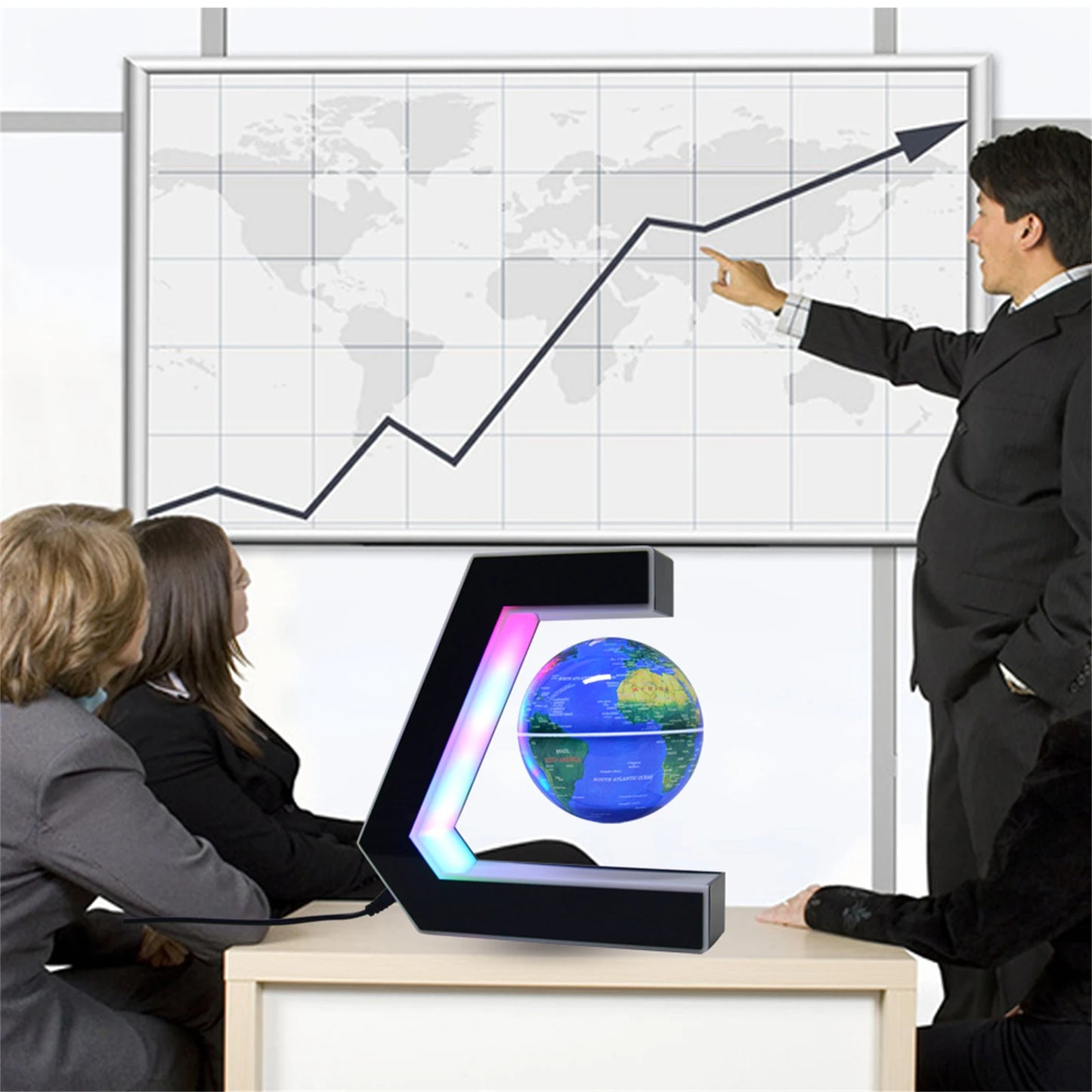 Magnetic Levitation Globe with LED Light for Home Office Desk Decor