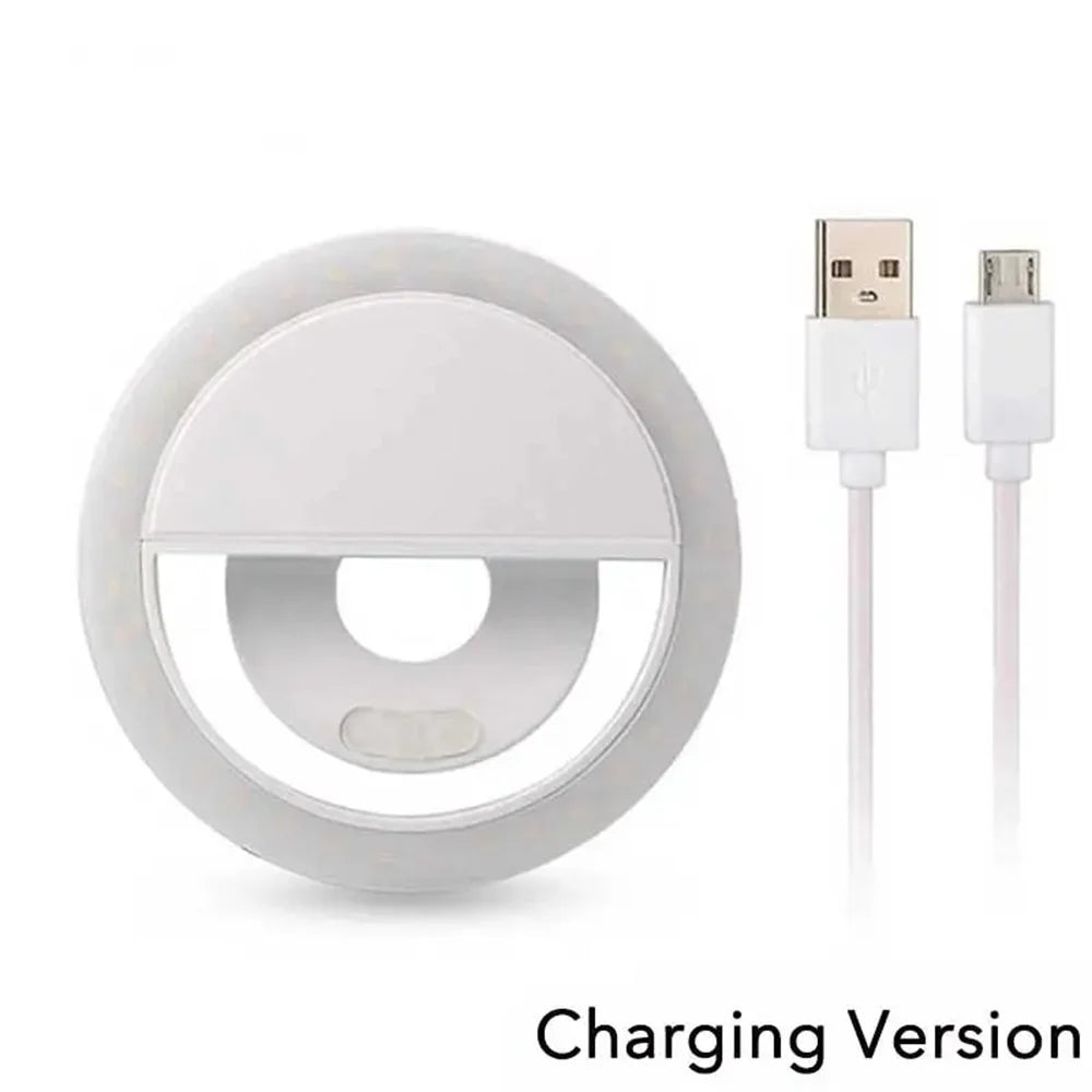 LED Fill Light Portable USB Charge Led Selfie Ring Light Cell Phone Live Broadcast Video LED Selfie Ring Lamp For All Smartphone