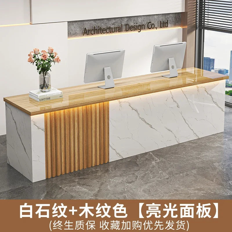 Modern White Reception Desks Nordic Design Bar Beauty Salon Reception Desks Checkout Mostrador Negocio Commercial Furniture