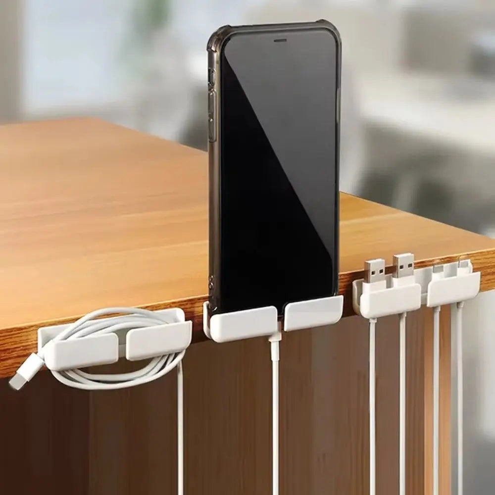 3Pcs Plastic Cable Organizer Clips Self-Adhesive Fixed Cord Management Holder Space-saving Cable Clamp Home Office Desktop