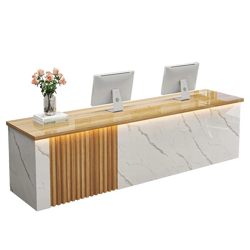 Modern White Reception Desks Nordic Design Bar Beauty Salon Reception Desks Checkout Mostrador Negocio Commercial Furniture