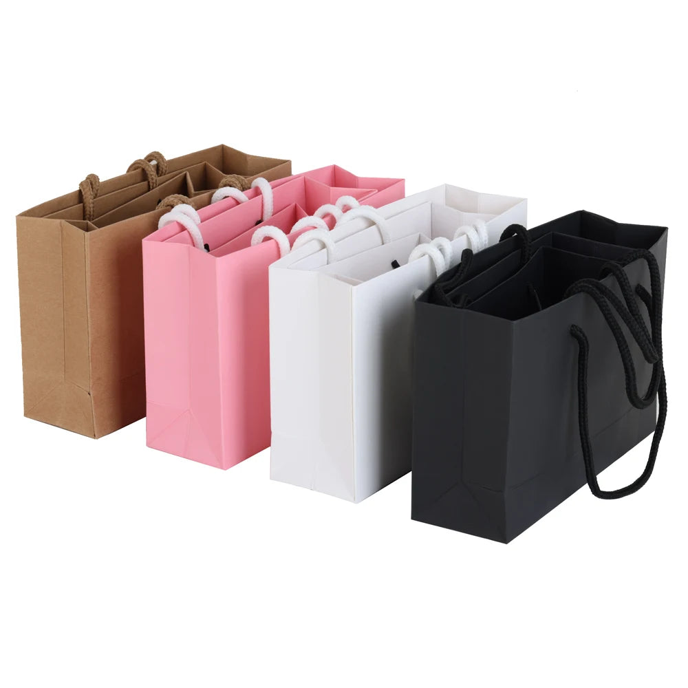10Pcs Simple Portable Gift bag Hardpaper Bag Jewelry Packaging Paper Bag Business Wholesale Gift Bag