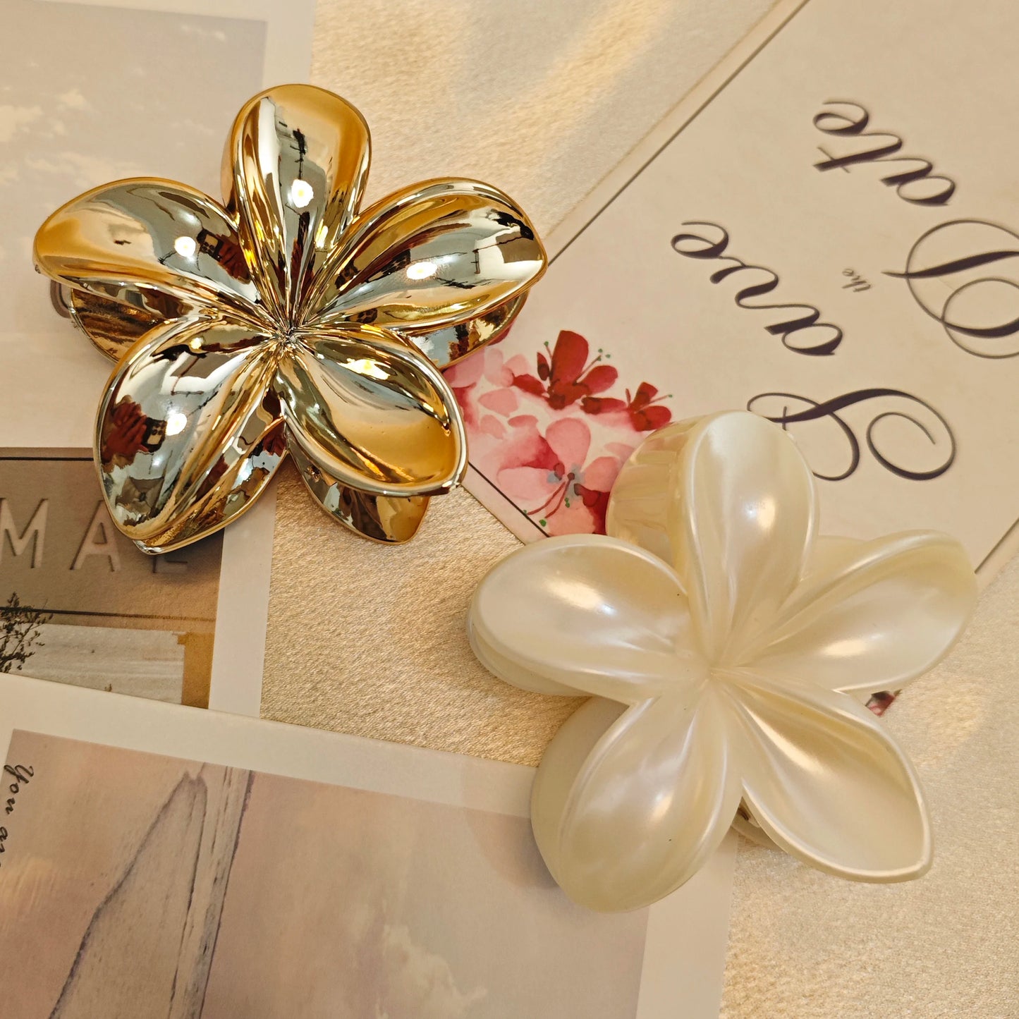 Fashionable Simple Shiny Egg-Shaped Flower Hair Clip,Ladies、Girls Party Hair Accessories 4cm
