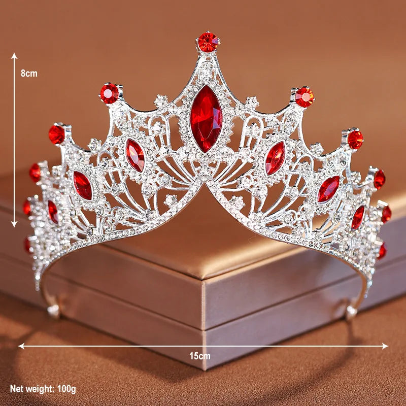 Bridal Headwear Noble Dazzling Silver-Colour Ladies' Crystal Crown Rhinestone Tiara Designed For Wedding Party