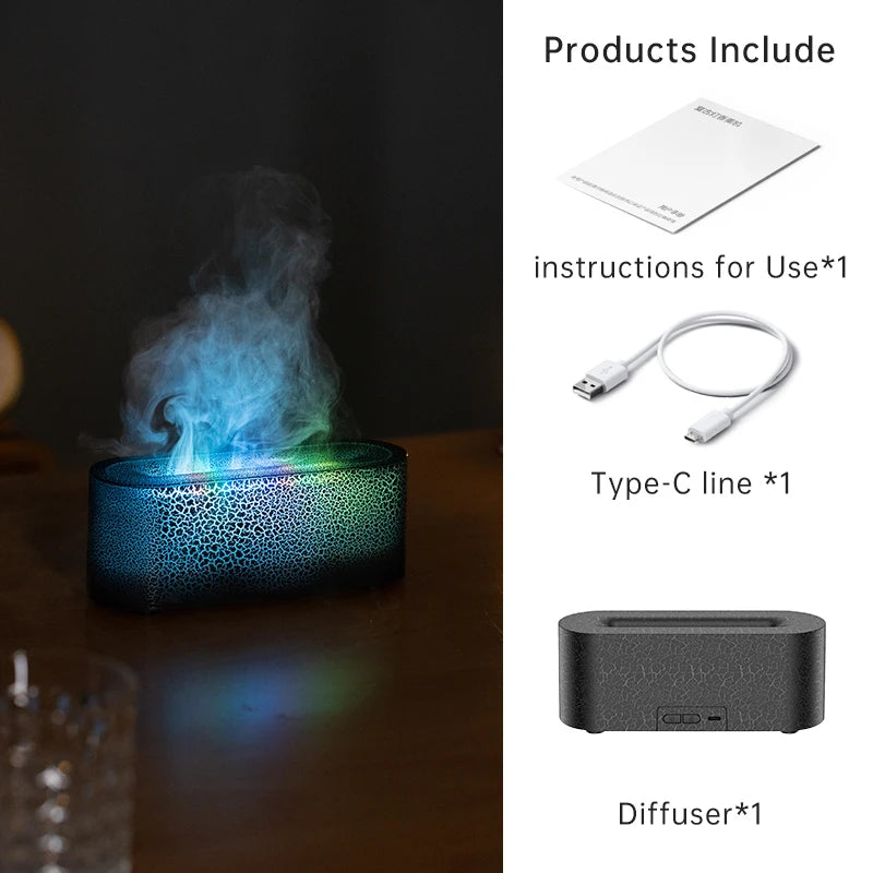 Vissko Flame Aroma Diffuser RGB Air Humidifier Ultrasonic Cool Mist