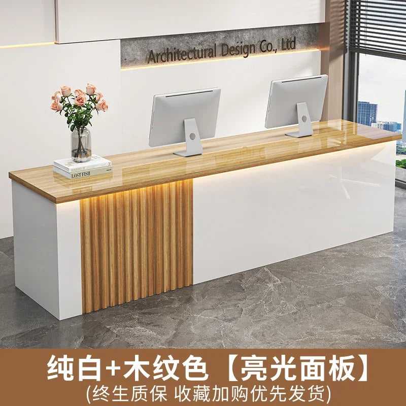 Modern White Reception Desks Nordic Design Bar Beauty Salon Reception Desks Checkout Mostrador Negocio Commercial Furniture