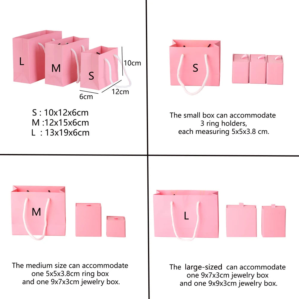 10Pcs Simple Portable Gift bag Hardpaper Bag Jewelry Packaging Paper Bag Business Wholesale Gift Bag
