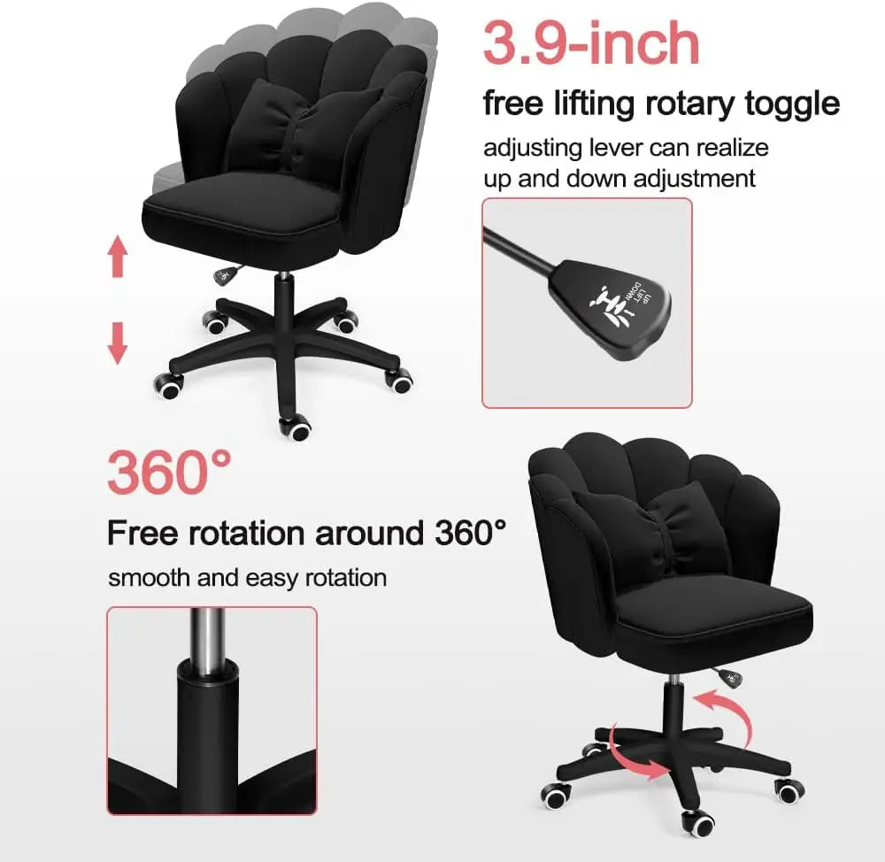 Velvet Home Office Butterfly Chairs with Bow Cushion