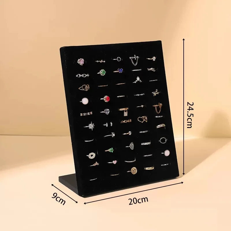 1pc, 50-ring display stand, suitable for storing and displaying rings. The color is: black, gray.