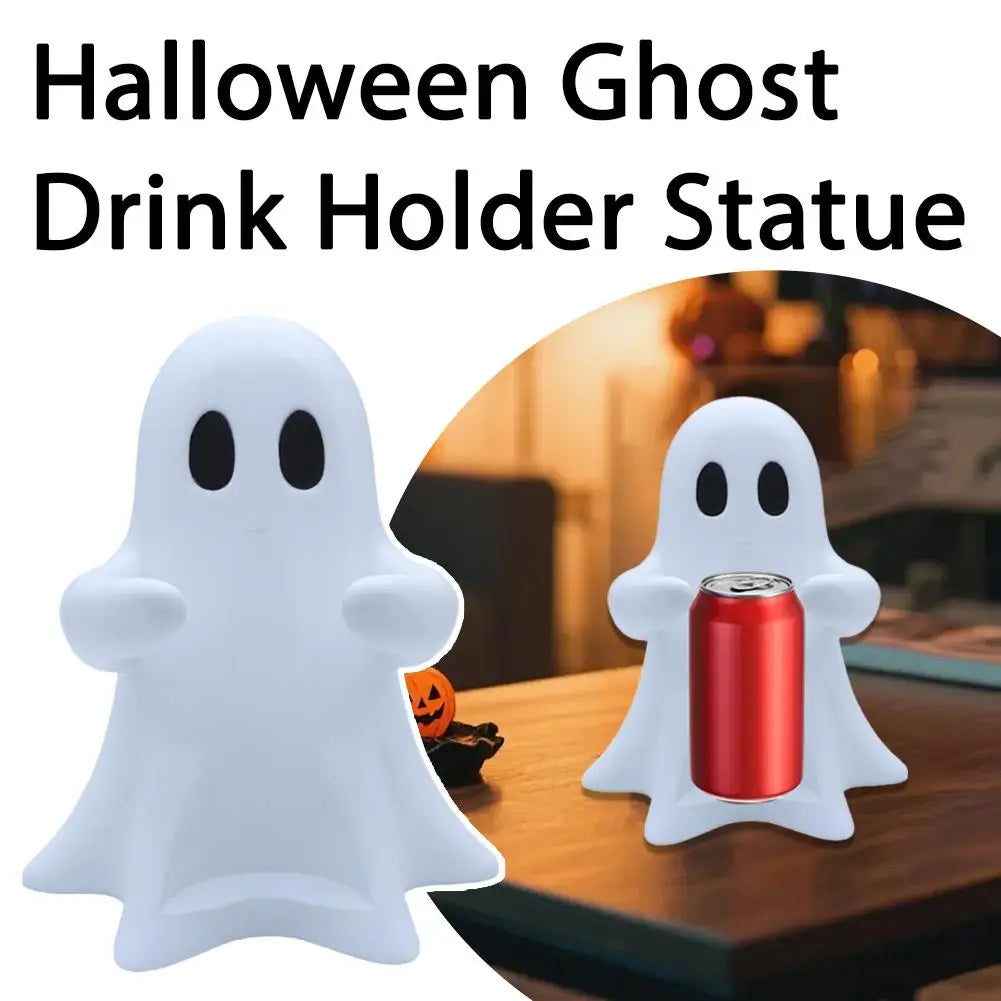 2025 New Halloween Ghost 3D Drink Holder Statue - Cute Spooky Desktop Organizer For Office Home Decoration Gifts R5C2