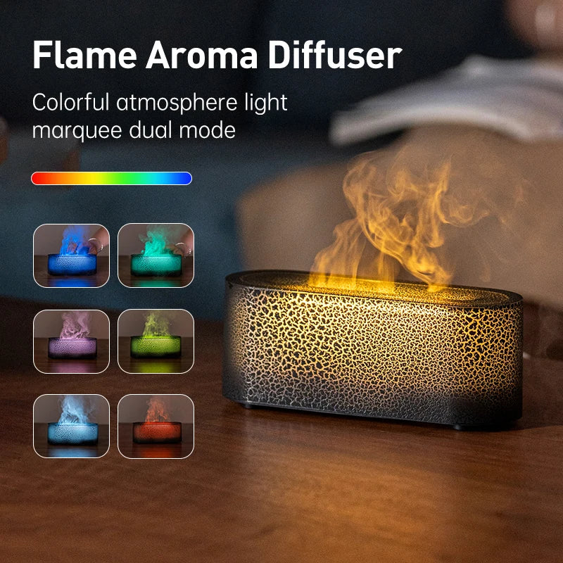 Vissko Flame Aroma Diffuser RGB Air Humidifier Ultrasonic Cool Mist