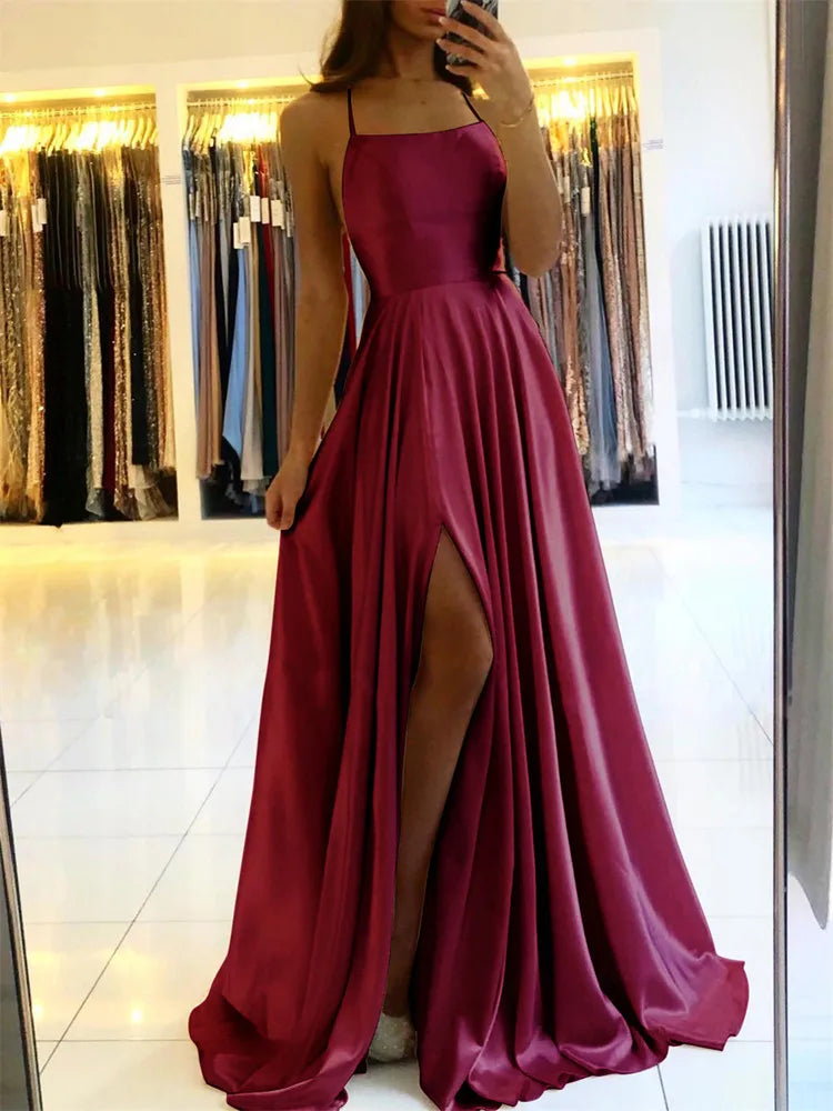perfect party satin maxi dress