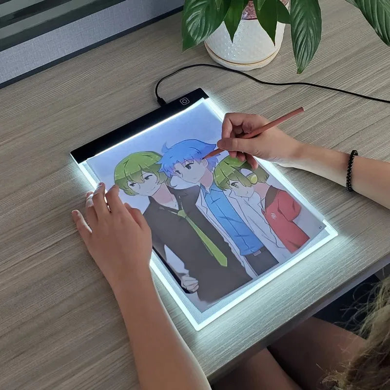 Led Drawing Copy Pad 3 Level Dimmable Board Table Adjustable Light Notepad
