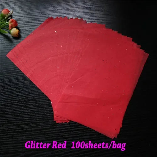 100sheets A5 Wrapping Paper Retro Multicolor Tissue Paper Bookmark Gift Wrapping Papers Floral Gift Packaging Material 14*21CM