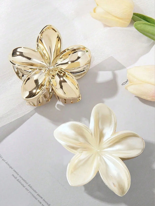 Fashionable Simple Shiny Egg-Shaped Flower Hair Clip,Ladies、Girls Party Hair Accessories 4cm
