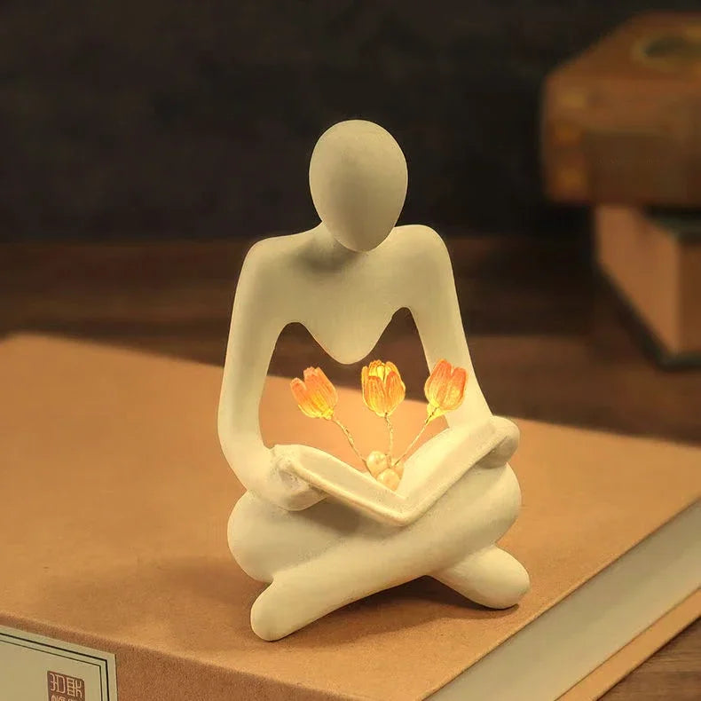 Desktop Ornaments Abstract Figure Statue Tulip Lamp