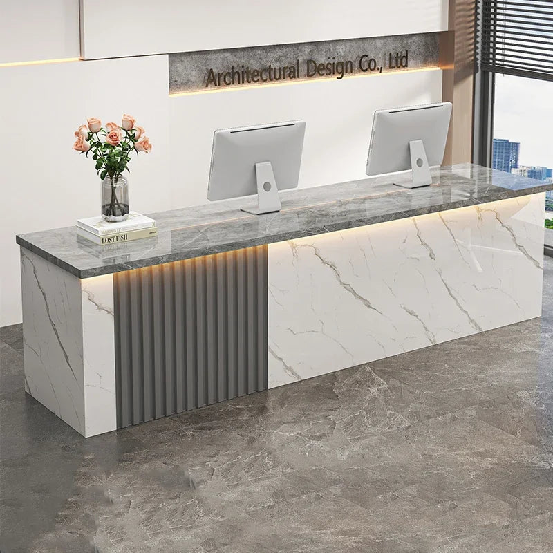 Modern White Reception Desks Nordic Design Bar Beauty Salon Reception Desks Checkout Mostrador Negocio Commercial Furniture
