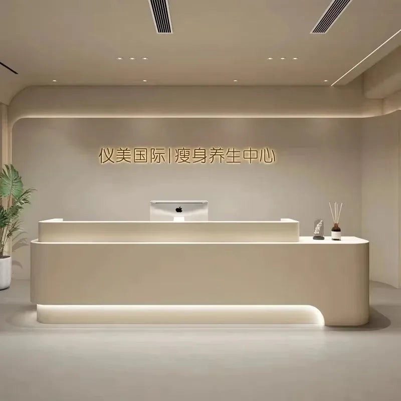 Checkout Beauty Salon Reception Desks Counter Podium Front Desk Spa Luxury Escritorios De Oficina Modernos Shop Furniture