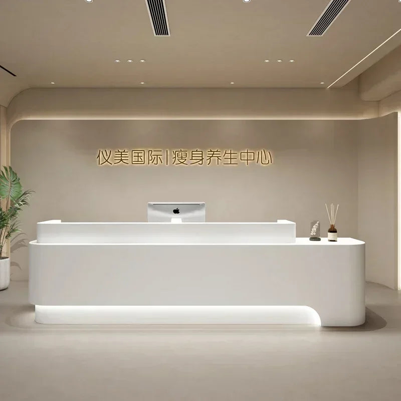 Checkout Beauty Salon Reception Desks Counter Podium Front Desk Spa Luxury Escritorios De Oficina Modernos Shop Furniture
