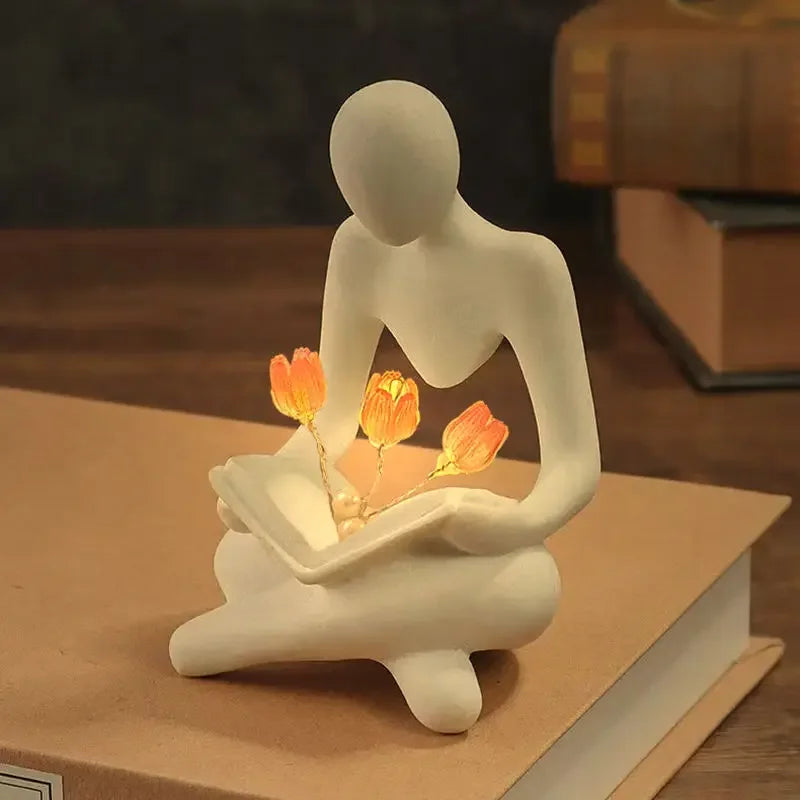Desktop Ornaments Abstract Figure Statue Tulip Lamp