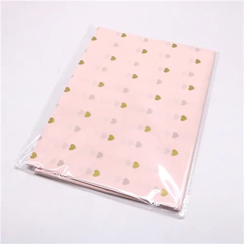 10pcs Gold Tissue Paper DIY Gift Wrapping Paper Handmade Craft Leopard Star Pattern Floral Packaging Material Arts Supplies