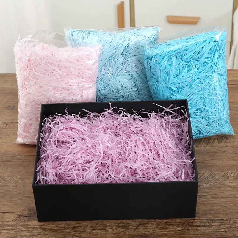 100g Colorful Raffia Shredded Paper Candy Boxes DIY Gift Box Filling Material Tissue Party Gift Packaging Filler Decor