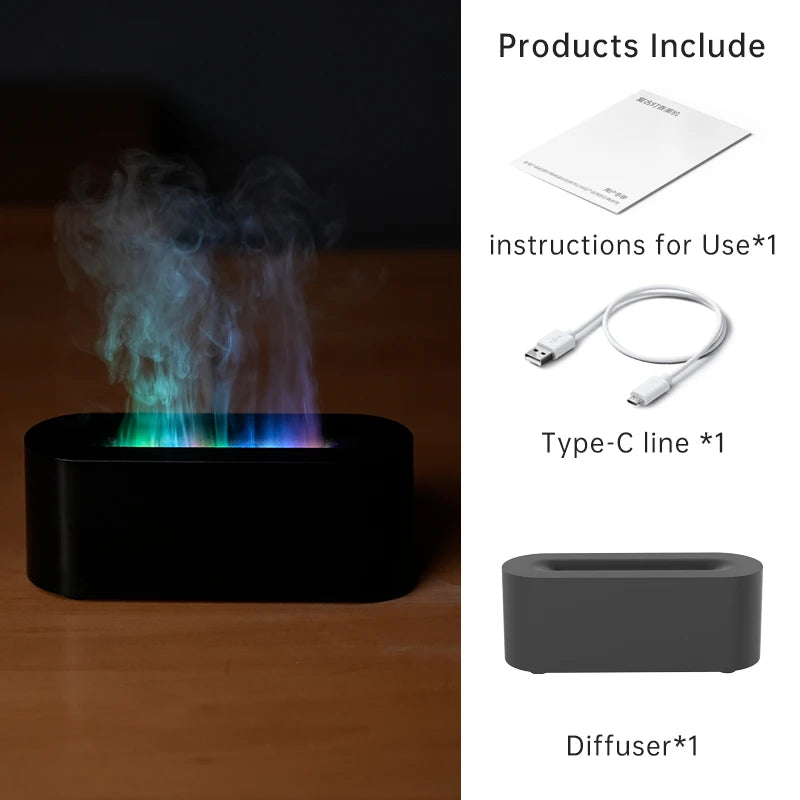 Vissko Flame Aroma Diffuser RGB Air Humidifier Ultrasonic Cool Mist