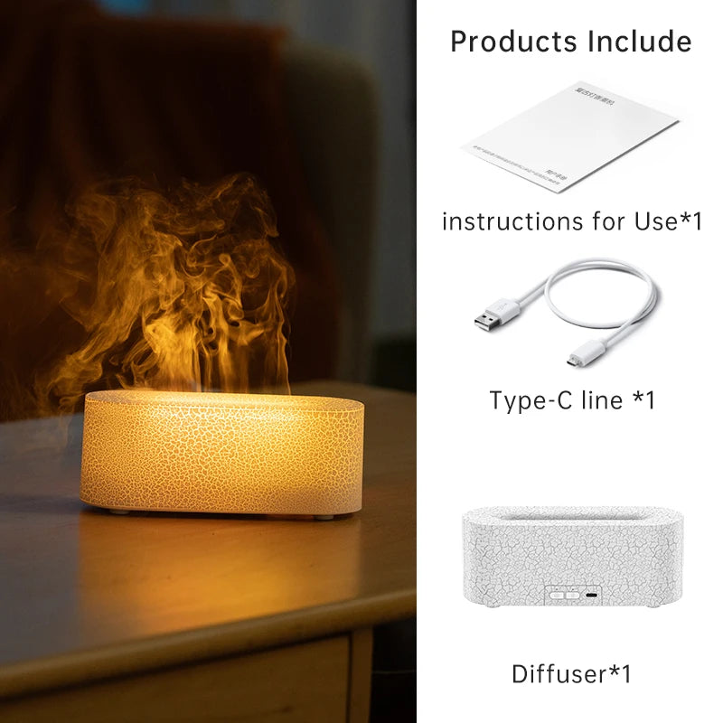 Vissko Flame Aroma Diffuser RGB Air Humidifier Ultrasonic Cool Mist
