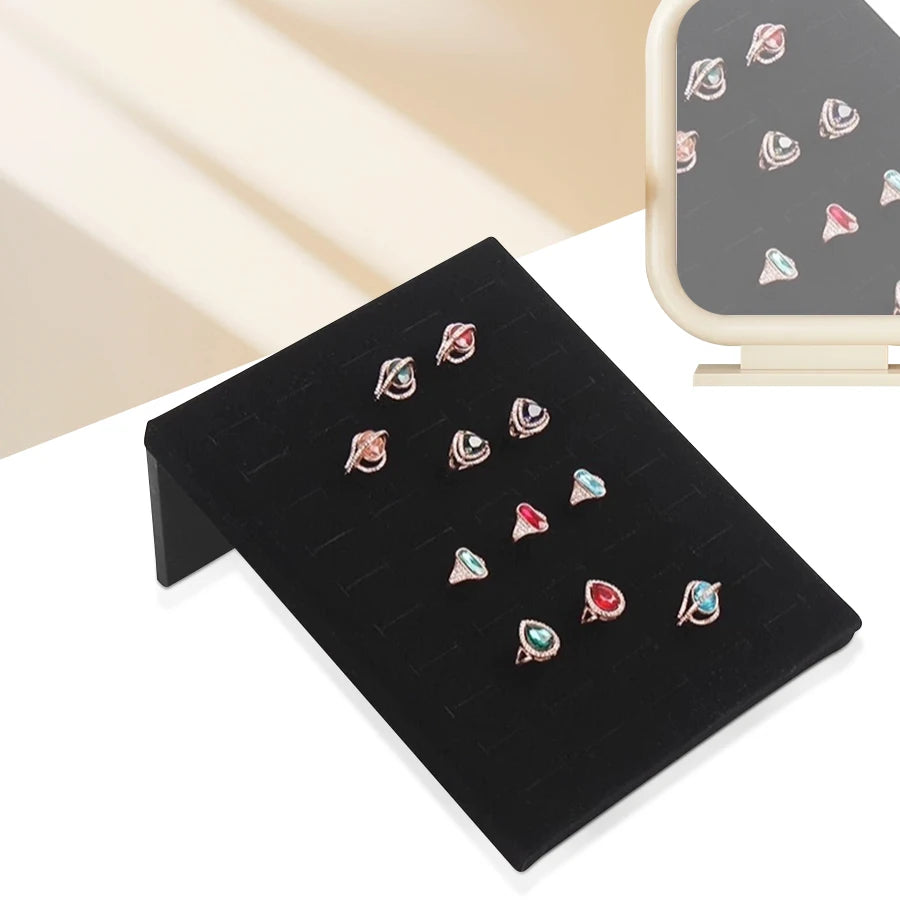 1pc, 50-ring display stand, suitable for storing and displaying rings. The color is: black, gray.