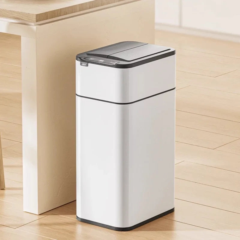 20L/15L Kitchen Smart Trash Can Stainless Steel Garbage Bin with wheels Waste Bin Luxury Toilet Trash BasketHome Wastebasket