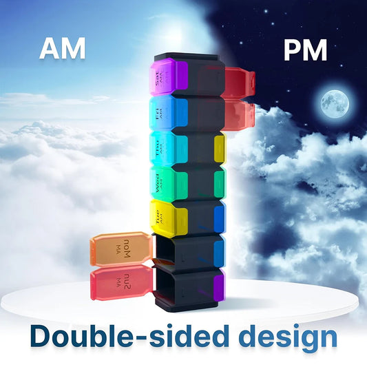 Extra Large Weekly Pill Organizer 2 Times a Day Am Pm 7 Day Oversized Daily Vitamin Organizer Pill Container Medicine Holder