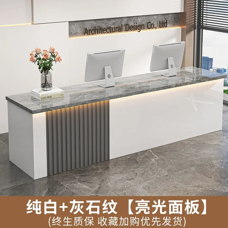 Modern White Reception Desks Nordic Design Bar Beauty Salon Reception Desks Checkout Mostrador Negocio Commercial Furniture