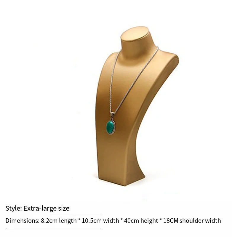PU Leather Jewelry Display Stand,Luxury Portrait Neck Bust Model for Necklace Pendant Rack, Photo Props & Shop Display Organizer