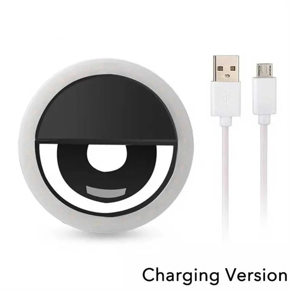 LED Fill Light Portable USB Charge Led Selfie Ring Light Cell Phone Live Broadcast Video LED Selfie Ring Lamp For All Smartphone
